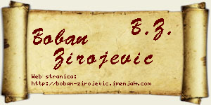 Boban Zirojević vizit kartica